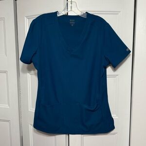 Caribbean Blue Med Couture scrub top